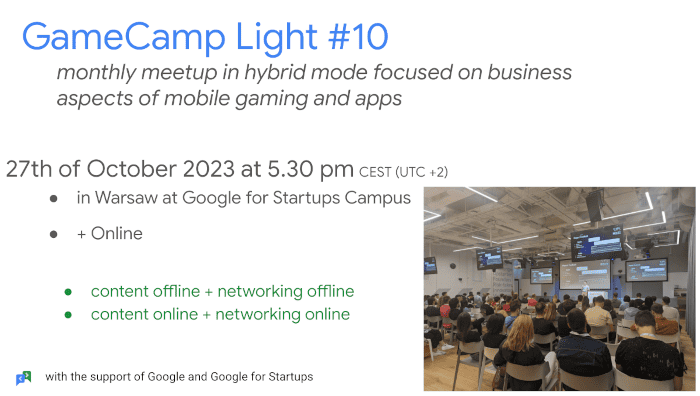 10th edition of GameCamp Light